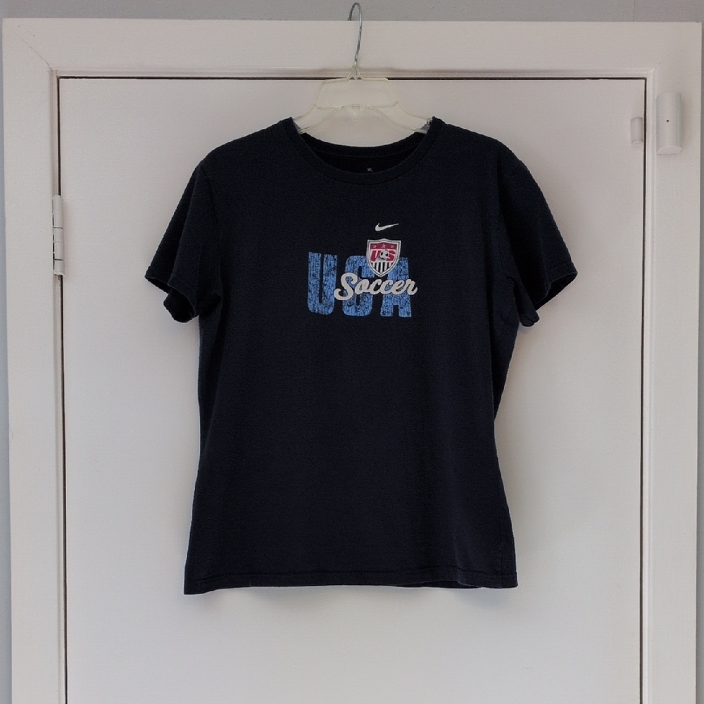 Nike Women's Navy Blue US USA Soccer Short Sleeve Tee XL